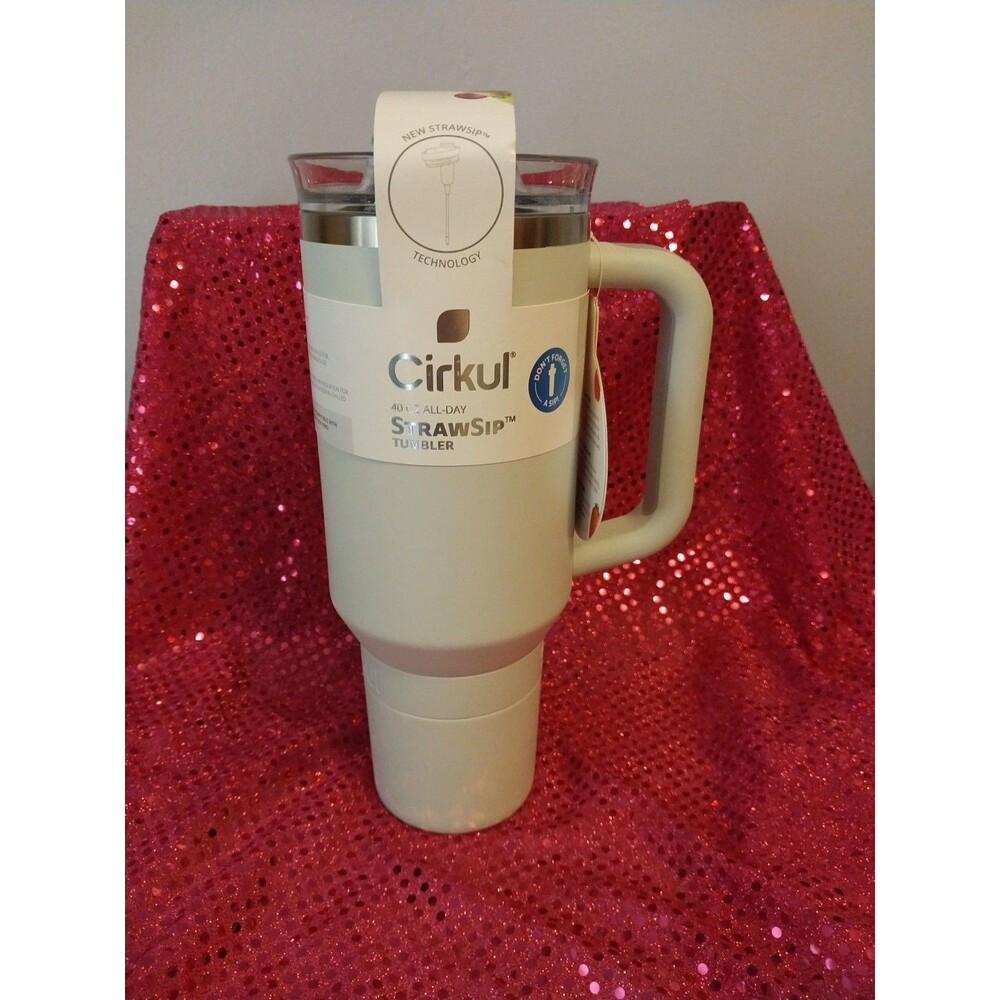 Cirkul 40 OZ All Day Straw Sip Stainless Steel Tumbler Fog Gray Spill Resistant